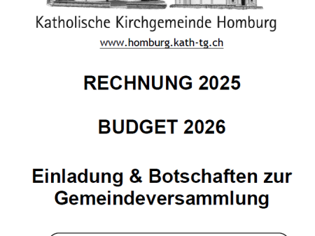  Wir freuen uns, Sie an der Kirchgemeindeversammlung begrüssen zu dürfen.